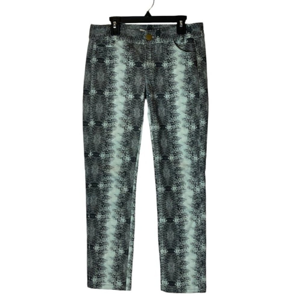 Derek Lam 10 Crosby Pistachio‎ Lizard Print Slim Cropped Skinny Pants Size 2